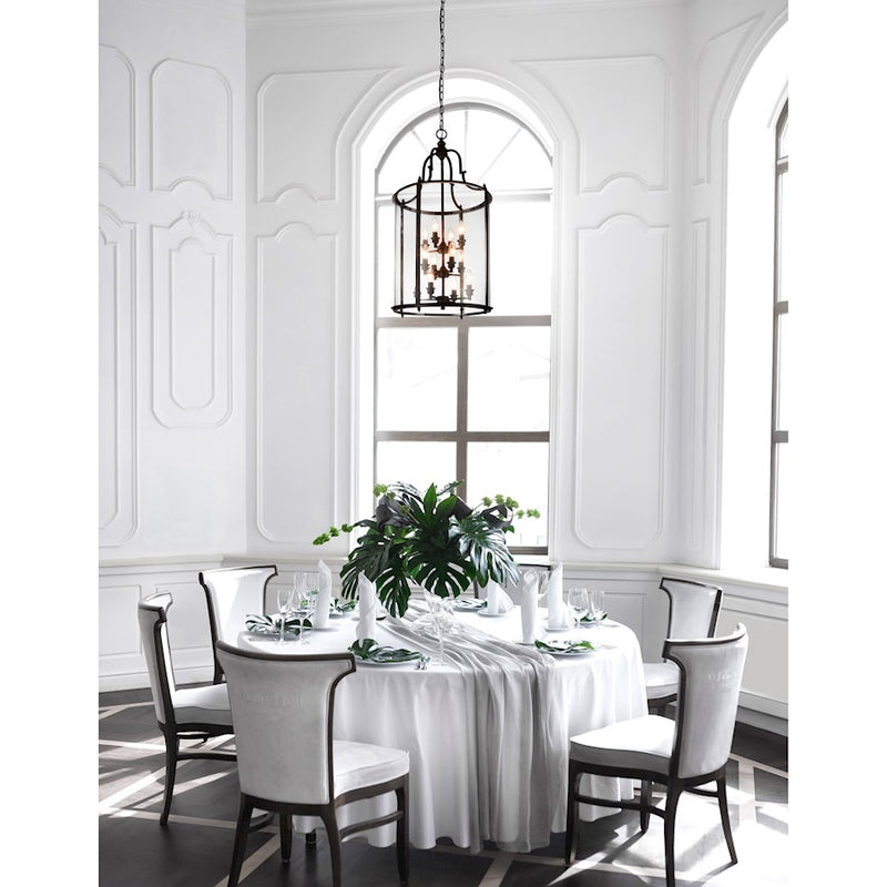 CWI Desire 12 Light Drum Chandelier, Oil Rubbed Bronze/Clear