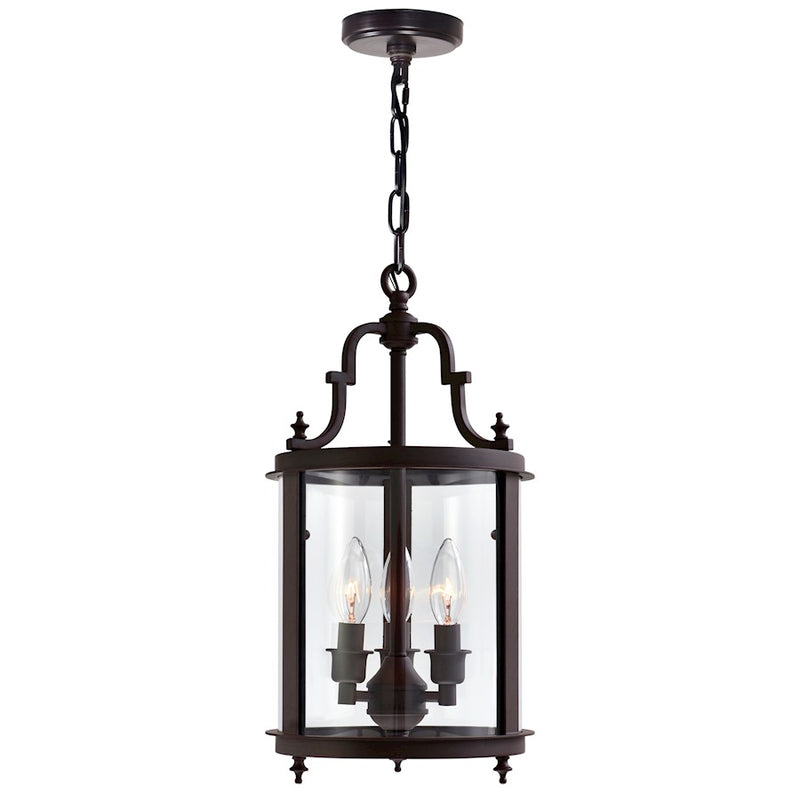 CWI Desire 3 Light Drum Mini Pendant, Oil Rubbed Bronze/Clear