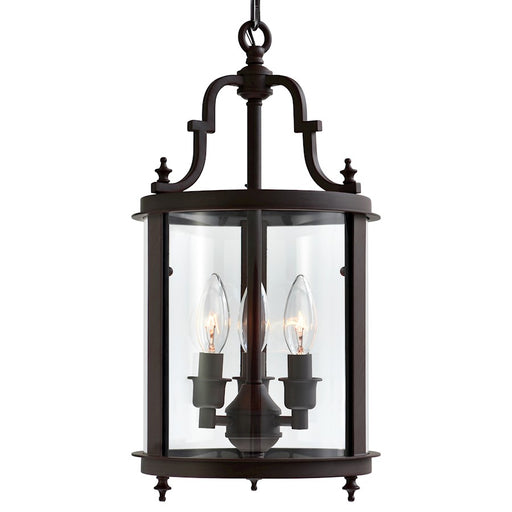 CWI Desire 3 Light Drum Mini Pendant, Oil Rubbed Bronze/Clear