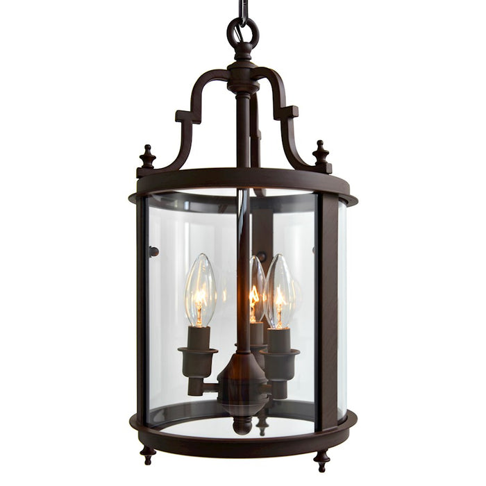 CWI Desire 3 Light Drum Mini Pendant, Oil Rubbed Bronze/Clear