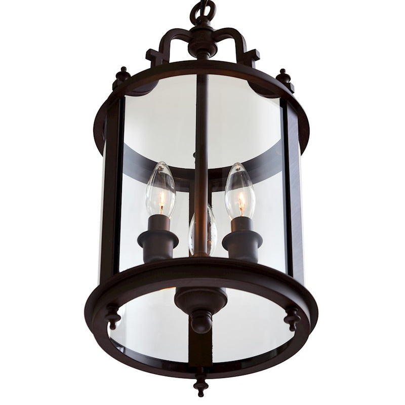 CWI Desire 3 Light Drum Mini Pendant, Oil Rubbed Bronze/Clear