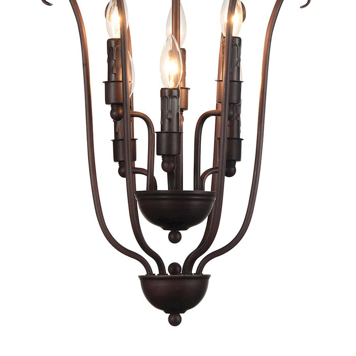CWI Lighting Maddy 6 Light Up Chandelier, Rubbed Brown