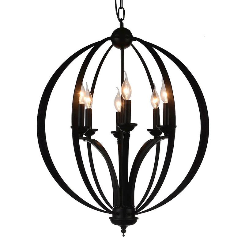 CWI Lighting Drift 6 Light Up Chandelier, Black