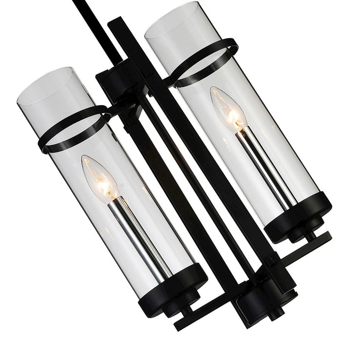 CWI Lighting Sierra 2 Light Up Mini Pendant, Black/Clear
