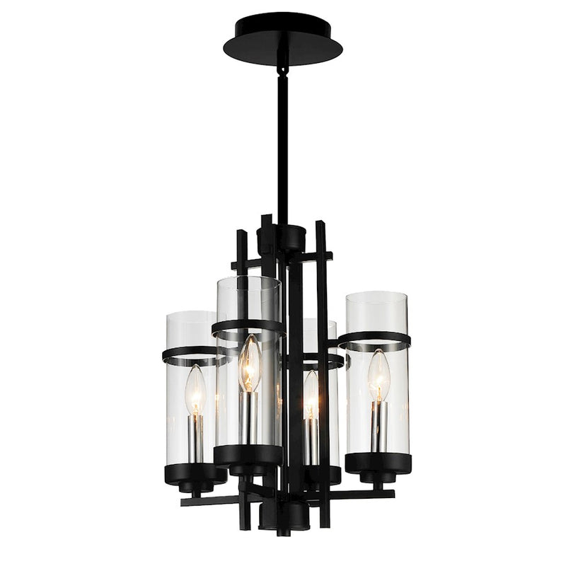 CWI Lighting Sierra 4 Light Up Mini Pendant, Black/Clear