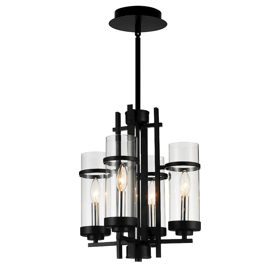 CWI Lighting Sierra 4 Light Up Mini Pendant, Black/Clear - 9827P14-4-101