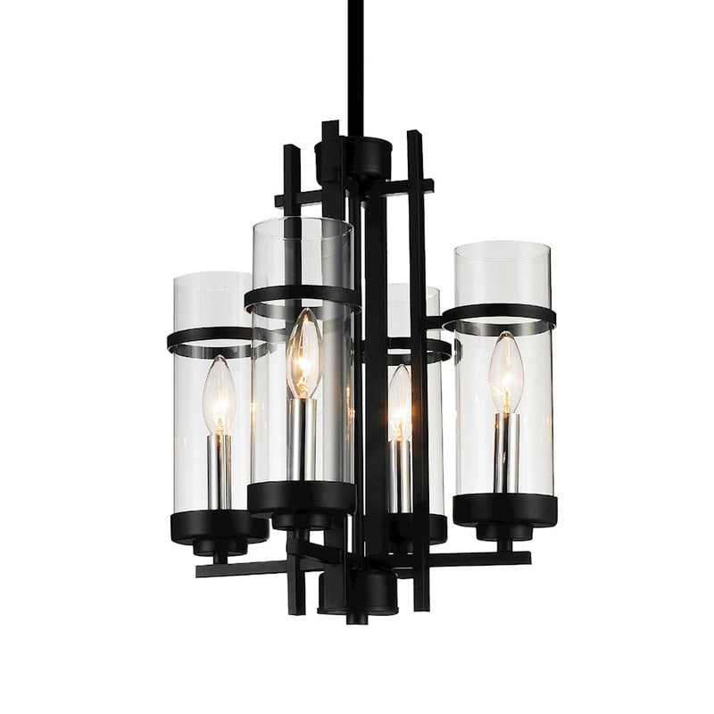 CWI Lighting Sierra 4 Light Up Mini Pendant, Black/Clear
