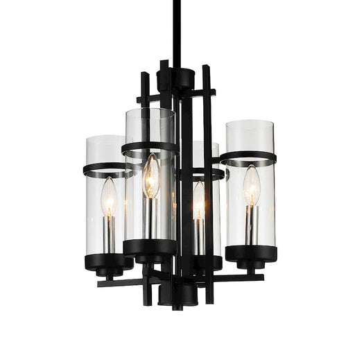 CWI Lighting Sierra 4 Light Up Mini Pendant, Black/Clear