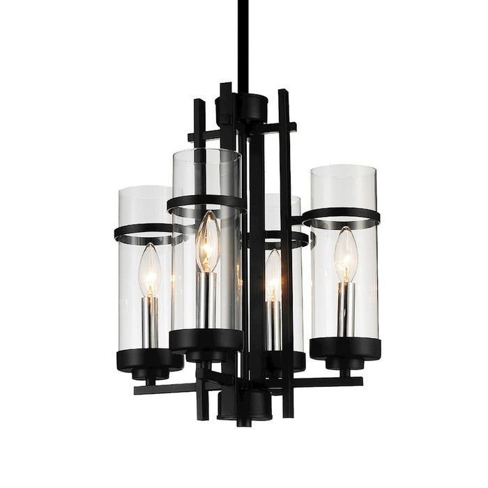 CWI Lighting Sierra 4 Light Up Mini Pendant, Black/Clear