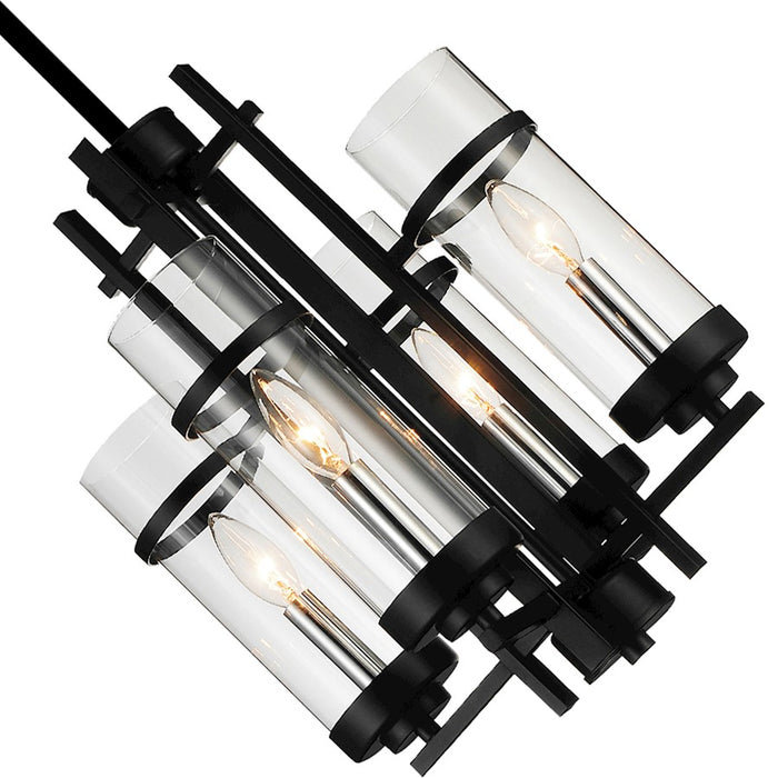 CWI Lighting Sierra 4 Light Up Mini Pendant, Black/Clear
