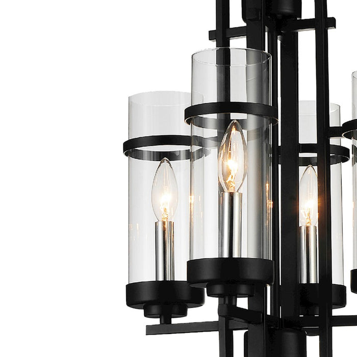 CWI Lighting Sierra 4 Light Up Mini Pendant, Black/Clear