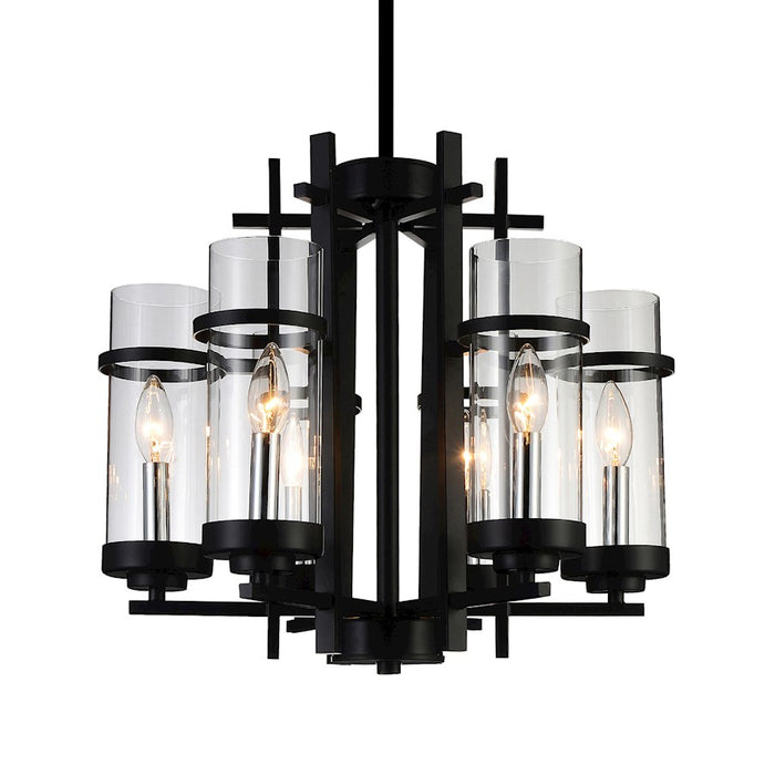 CWI Lighting Sierra 6 Light Up Chandelier, Black/Clear