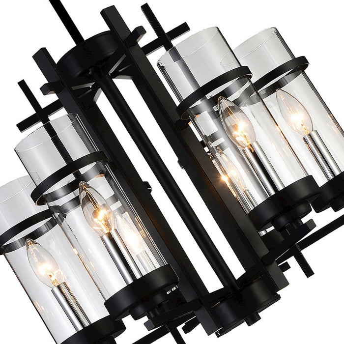 CWI Lighting Sierra 6 Light Up Chandelier, Black/Clear