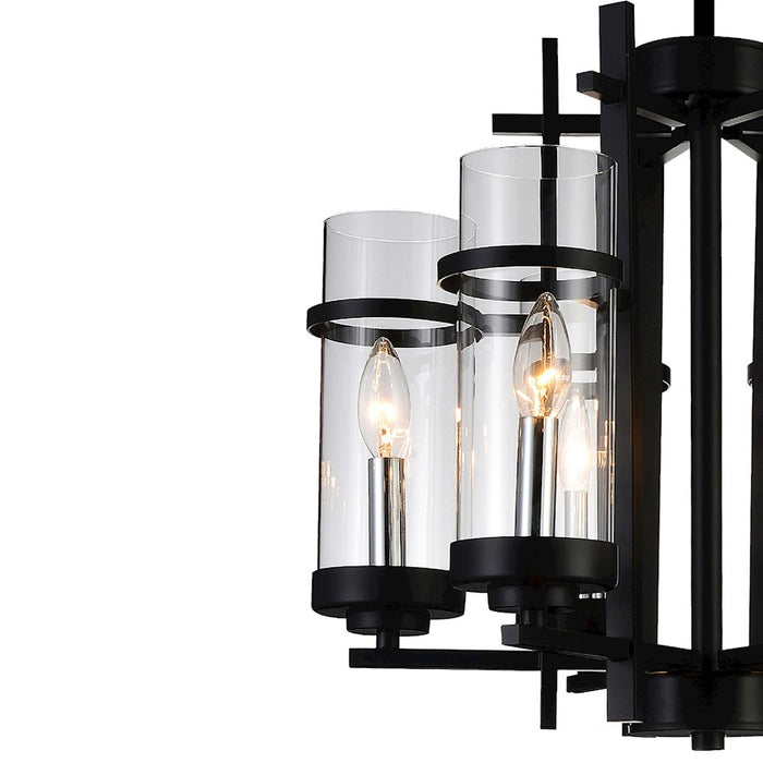 CWI Lighting Sierra 6 Light Up Chandelier, Black/Clear