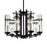CWI Lighting Sierra 8 Light 26" Up Chandelier, Black/Clear