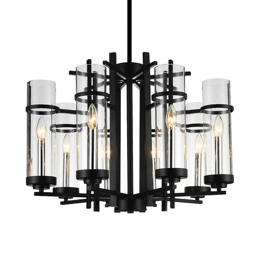 CWI Lighting Sierra 8 Light 26" Up Chandelier, Black/Clear