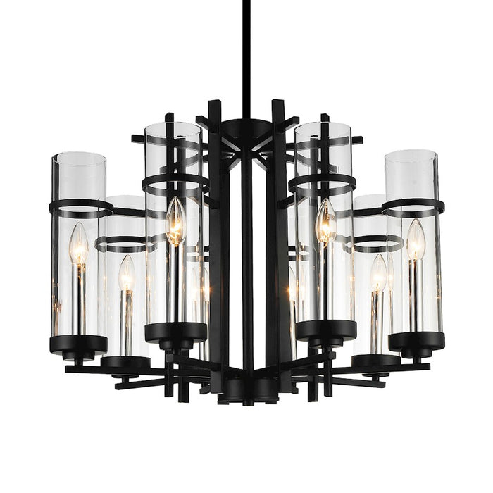 CWI Lighting Sierra 8 Light 26" Up Chandelier, Black/Clear
