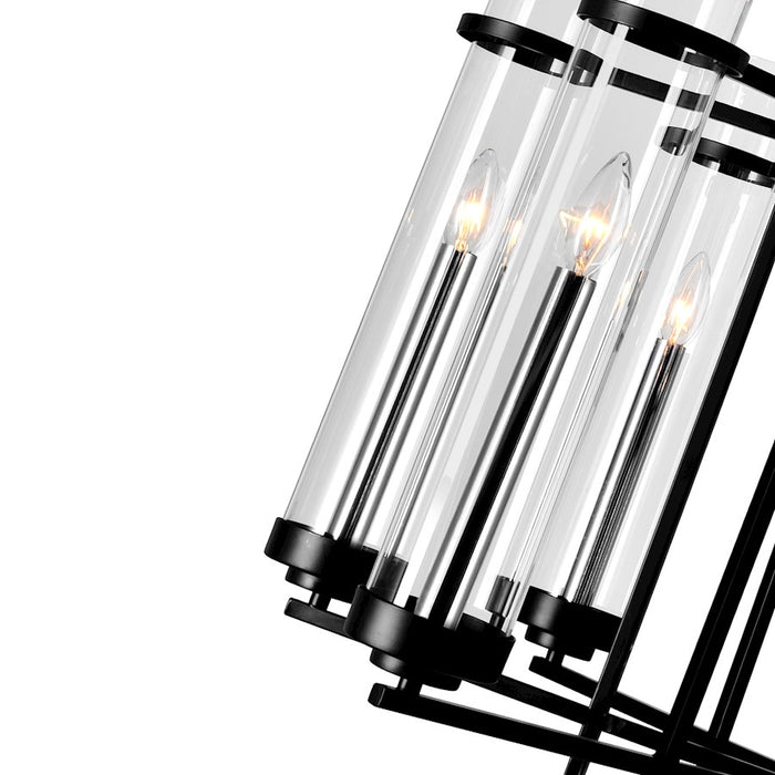 CWI Lighting Sierra 8 Light 26" Up Chandelier, Black/Clear