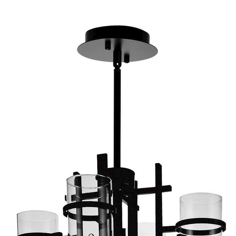 CWI Lighting Sierra 30" 12 Light Up Chandelier, Black/Clear