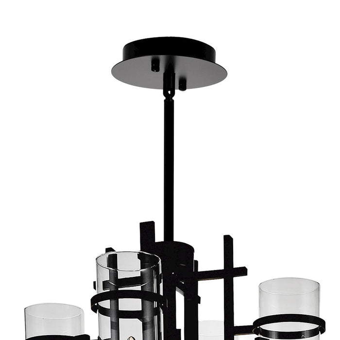 CWI Lighting Sierra 30" 12 Light Up Chandelier, Black/Clear