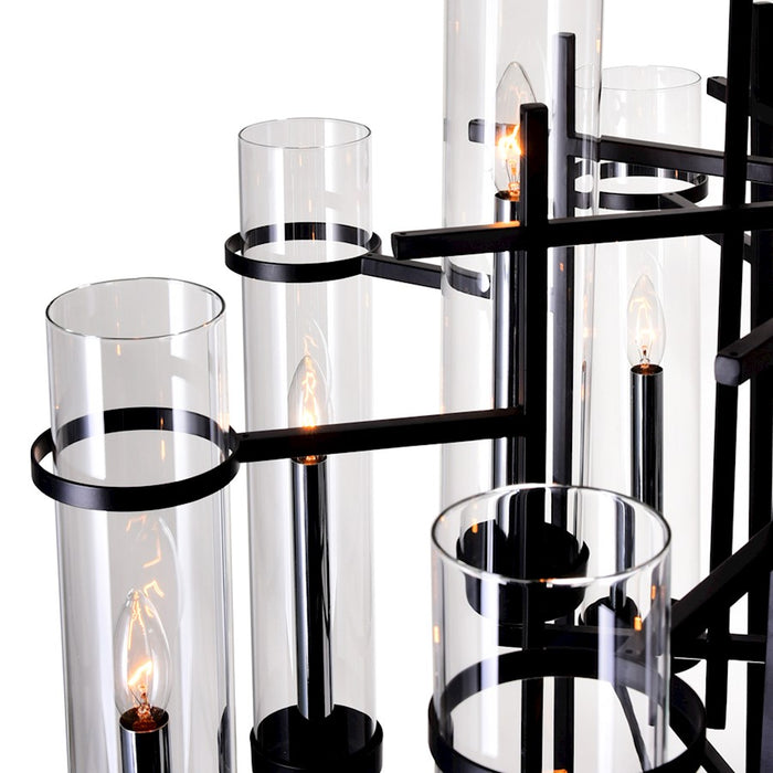 CWI Lighting Sierra 38" 12 Light Up Chandelier, Black/Clear