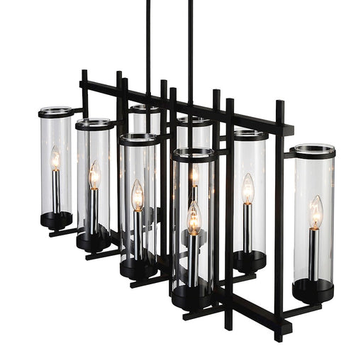 CWI Lighting Sierra 8 Light 38" Up Chandelier, Black/Clear