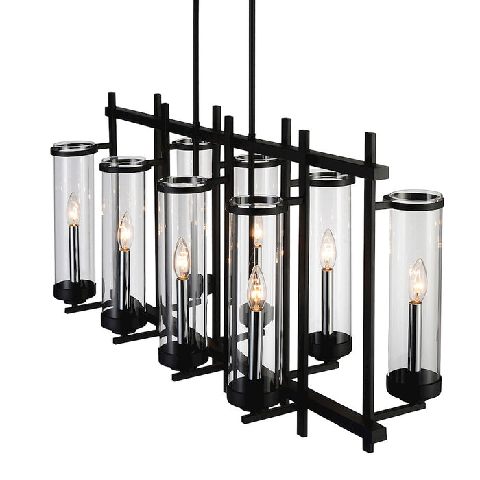 CWI Lighting Sierra 8 Light 38" Up Chandelier, Black/Clear