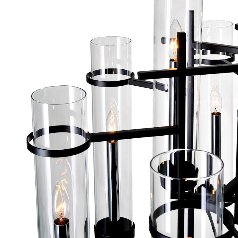 CWI Lighting Sierra 8 Light 38" Up Chandelier, Black/Clear