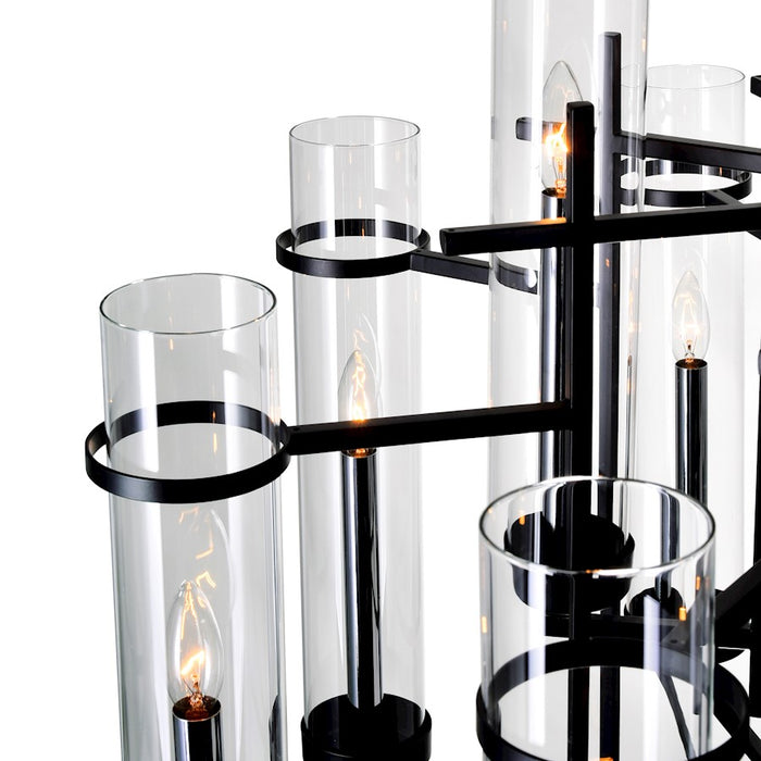 CWI Lighting Sierra 8 Light 38" Up Chandelier, Black/Clear