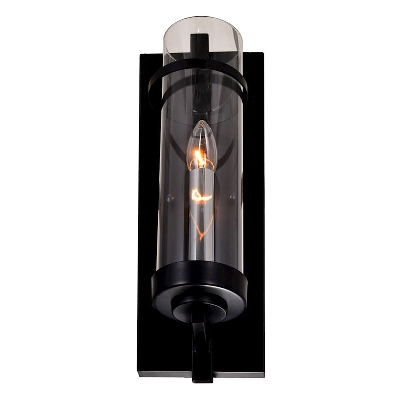 CWI Lighting Sierra 1 Light Wall Light, Black/Clear