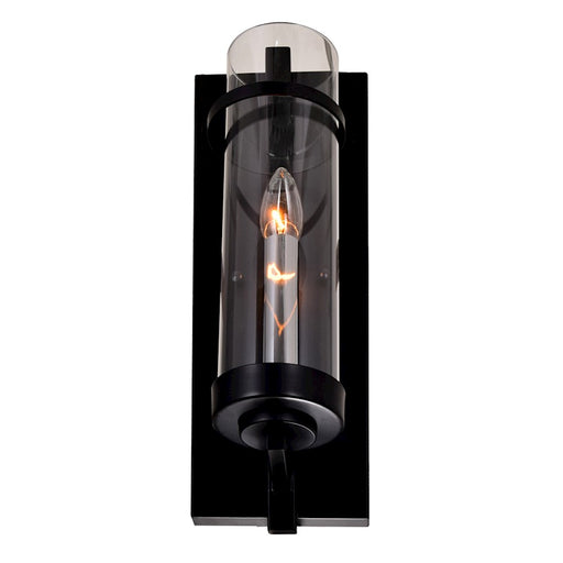 CWI Lighting Sierra 1 Light Wall Light, Black/Clear
