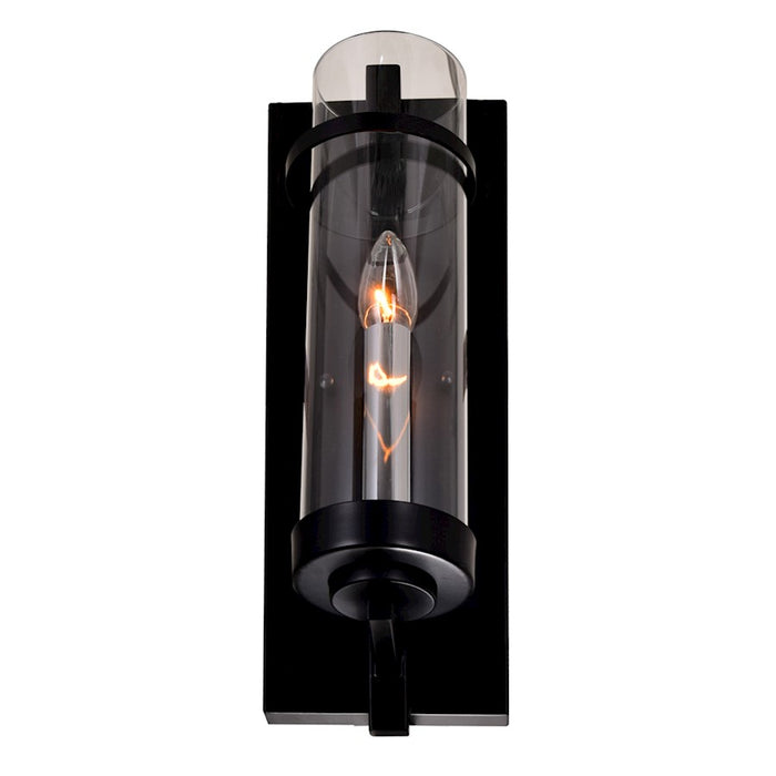 CWI Lighting Sierra 1 Light Wall Light, Black/Clear