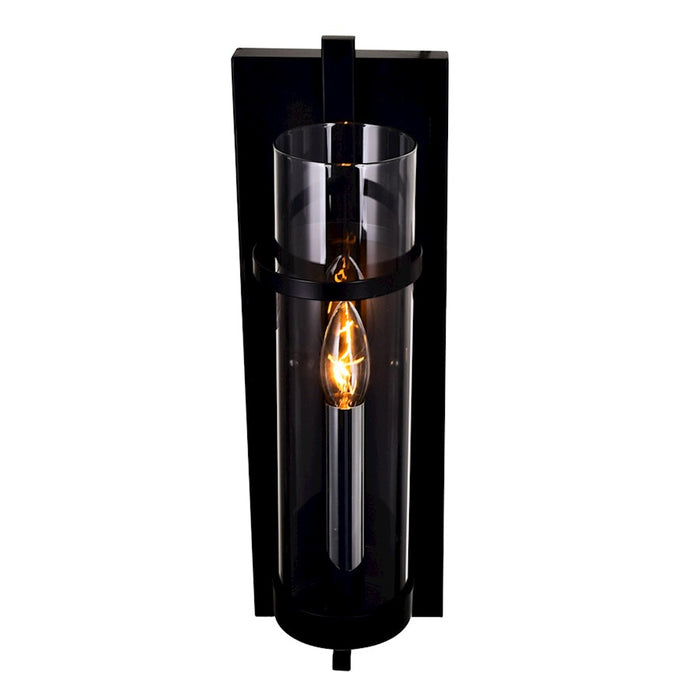 CWI Lighting Sierra 1 Light Wall Light, Black/Clear