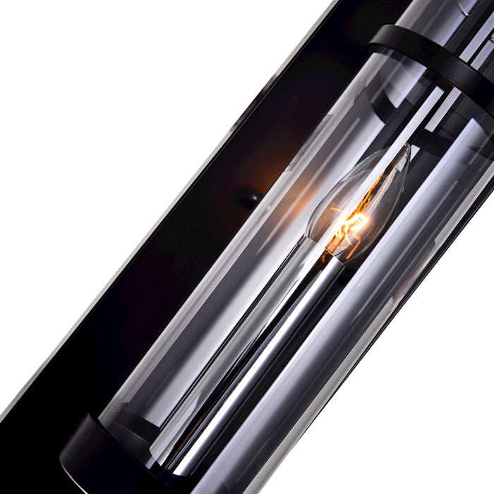 CWI Lighting Sierra 1 Light Wall Light, Black/Clear