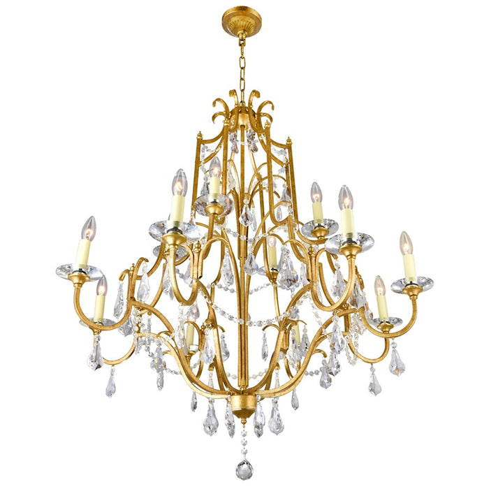 CWI Lighting Electra 12 Light Up Chandelier, Oxidized Bronze