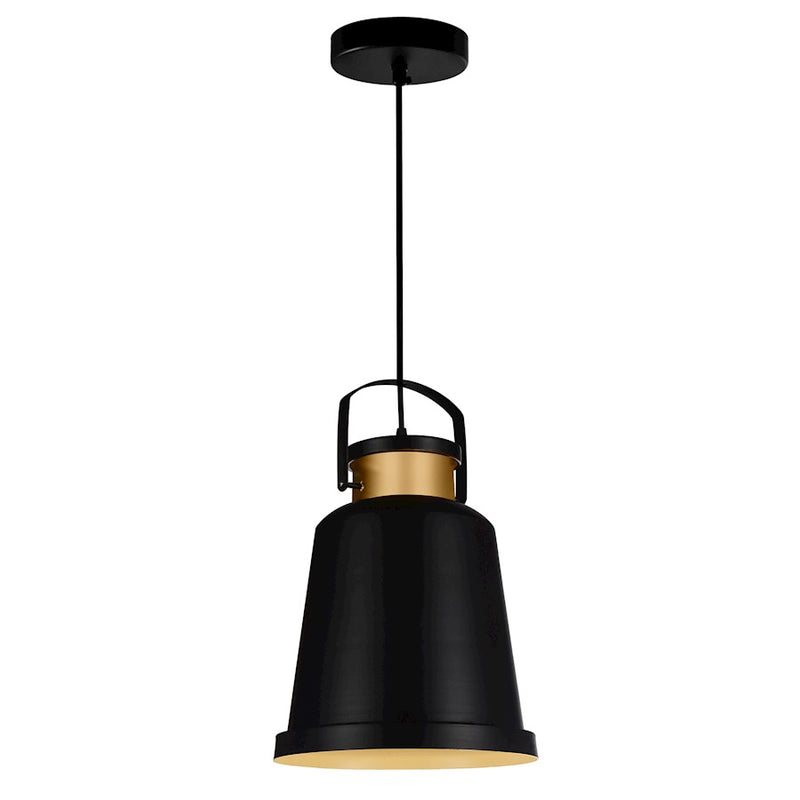 CWI Lighting Elisa 1 Light 10" Down Pendant, Black