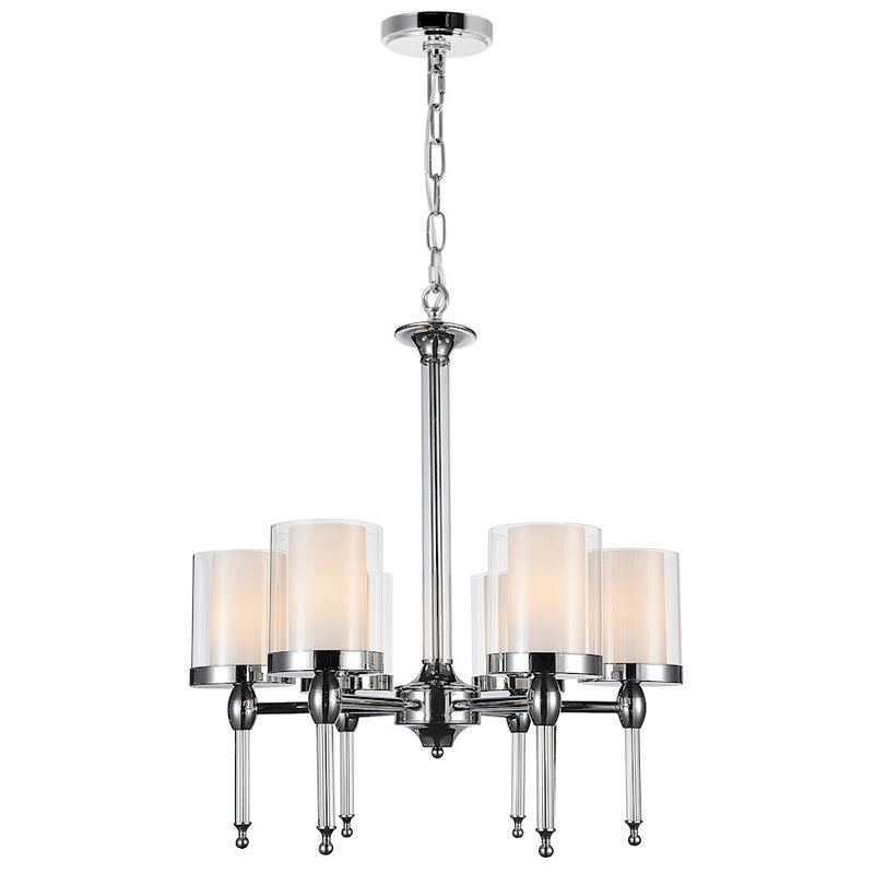 CWI Lighting Maybelle 6 Light Candle Chandelier, Chrome/Clear