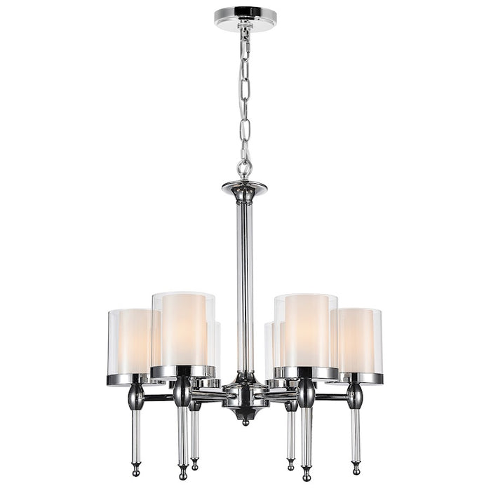 CWI Lighting Maybelle 6 Light Candle Chandelier, Chrome/Clear - 9851P22-6-601