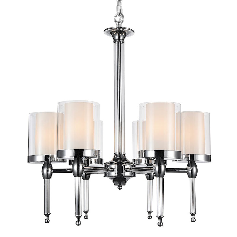 CWI Lighting Maybelle 6 Light Candle Chandelier, Chrome/Clear