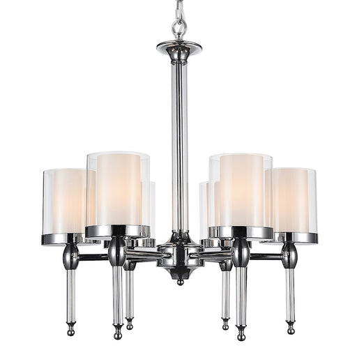 CWI Lighting Maybelle 6 Light Candle Chandelier, Chrome/Clear