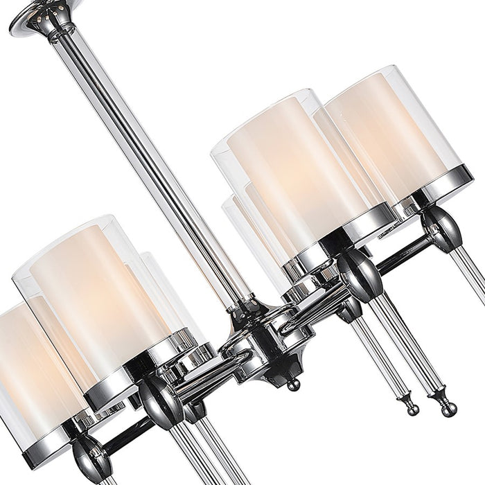 CWI Lighting Maybelle 6 Light Candle Chandelier, Chrome/Clear
