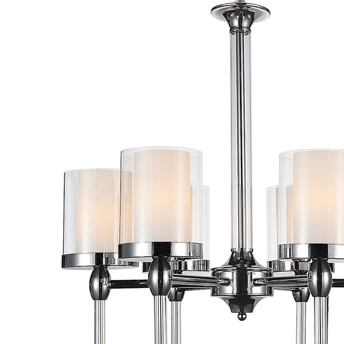 CWI Lighting Maybelle 6 Light Candle Chandelier, Chrome/Clear