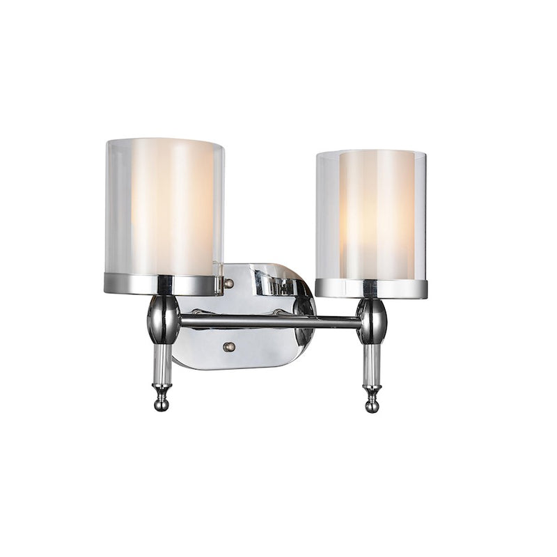 CWI Lighting Maybelle 2 Light Vanity Light, Chrome/Clear
