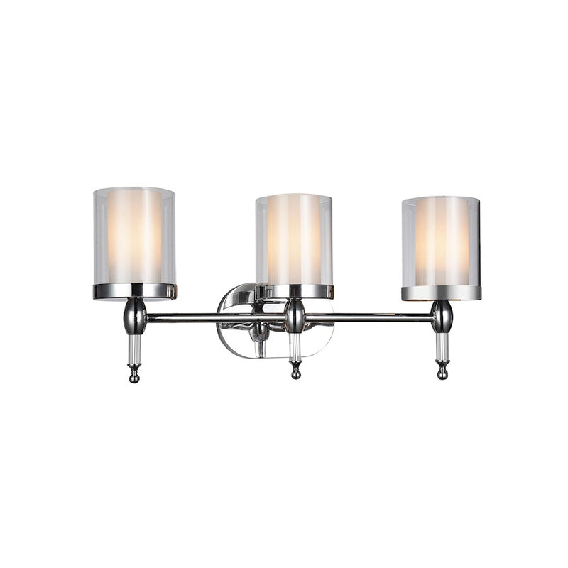 CWI Lighting Maybelle 3 Light Vanity Light, Chrome/Clear