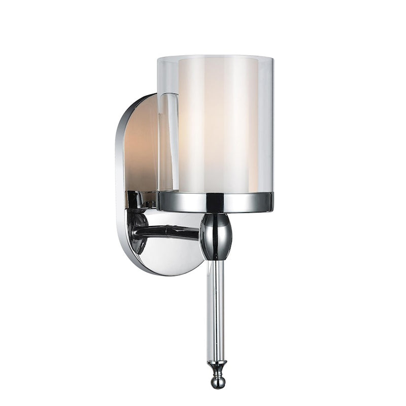 CWI Lighting Maybelle 1 Light Bathroom Sconce, Chrome/Clear