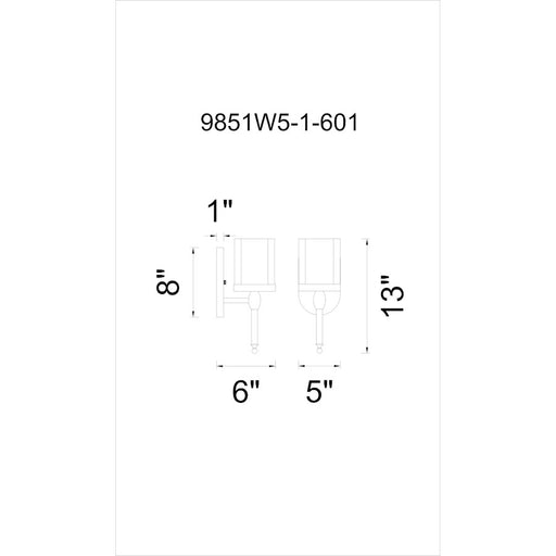 CWI Lighting Maybelle 1 Light Bathroom Sconce, Chrome/Clear