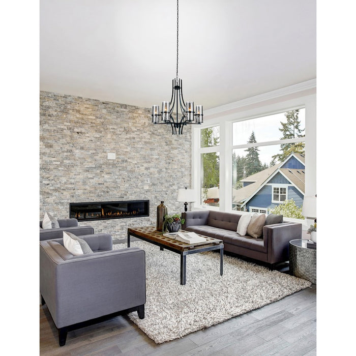 CWI Lighting Vanna 6 Light Up Chandelier, Black/Smoke