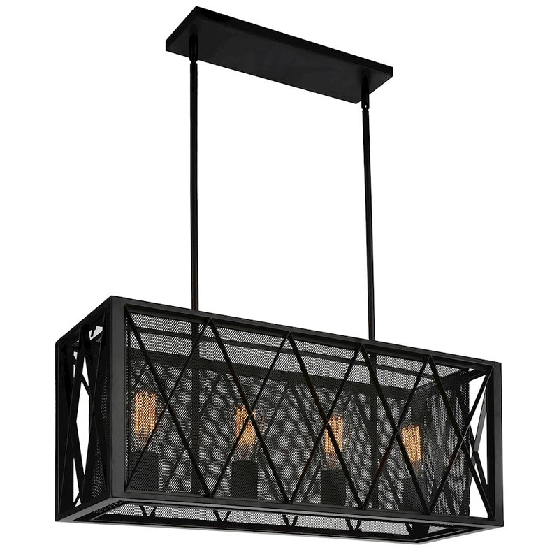 CWI Lighting Tapedia 4 Light Up Chandelier, Black