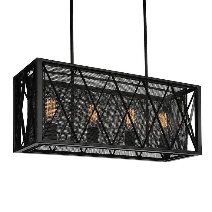 CWI Lighting Tapedia 4 Light Up Chandelier, Black