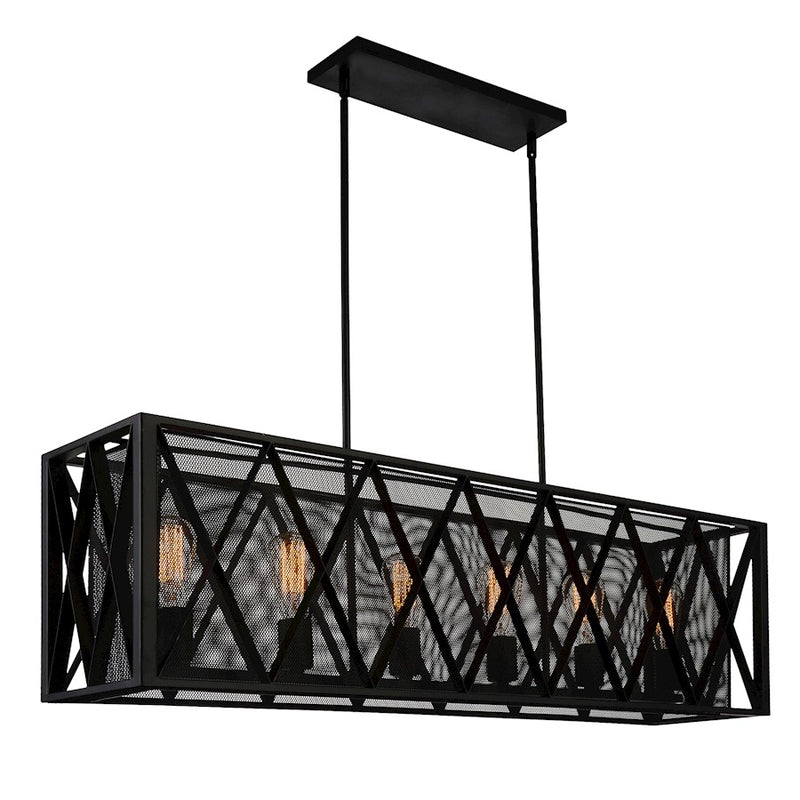 CWI Lighting Tapedia 6 Light Up Chandelier, Black